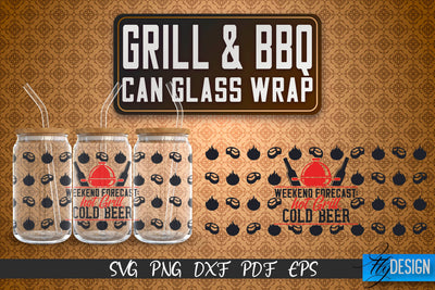 Glass Can Wrap SVG | Grill & BBQ Wrap SVG | Glass Can Wrap SVG | Grill Glass Can | Father’s Day Wrap Template | 16 oz glass can wrap | Beer Can Glass Wrap SVG Fly Design 