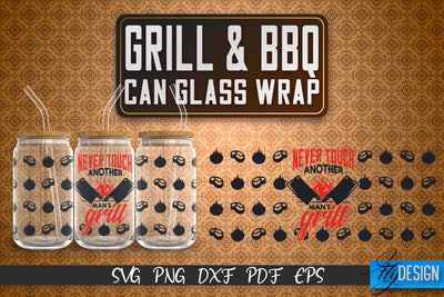 Glass Can Wrap SVG | Grill & BBQ Wrap SVG | Glass Can Wrap SVG | Grill Glass Can | Father’s Day Wrap Template | 16 oz glass can wrap | Beer Can Glass Wrap SVG Fly Design 