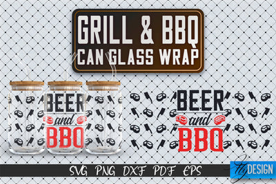 Glass Can Wrap SVG | Grill & BBQ Wrap SVG | Glass Can Wrap SVG | Grill Glass Can | Father’s Day Wrap Template | 16 oz glass can wrap | Beer Can Glass Wrap SVG Fly Design 
