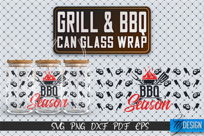 Glass Can Wrap SVG | Grill & BBQ Wrap SVG | Glass Can Wrap SVG | Grill Glass Can | Father’s Day Wrap Template | 16 oz glass can wrap | Beer Can Glass Wrap SVG Fly Design 