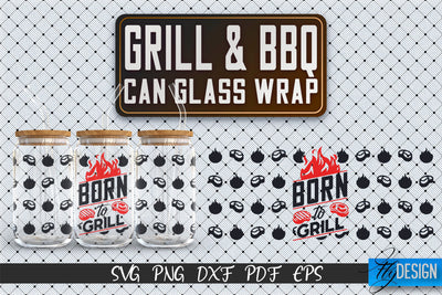 Glass Can Wrap SVG | Grill & BBQ Wrap SVG | Glass Can Wrap SVG | Grill Glass Can | Father’s Day Wrap Template | 16 oz glass can wrap | Beer Can Glass Wrap SVG Fly Design 