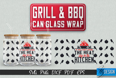 Glass Can Wrap SVG | Grill & BBQ Wrap SVG | Glass Can Wrap SVG | Grill Glass Can | Father’s Day Wrap Template | 16 oz glass can wrap | Beer Can Glass Wrap SVG Fly Design 