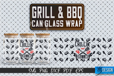 Glass Can Wrap SVG | Grill & BBQ Wrap SVG | Glass Can Wrap SVG | Grill Glass Can | Father’s Day Wrap Template | 16 oz glass can wrap | Beer Can Glass Wrap SVG Fly Design 