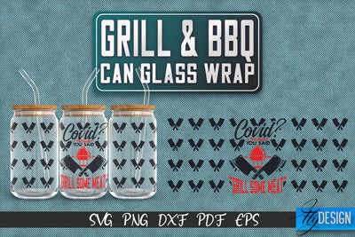 Glass Can Wrap SVG | Grill & BBQ Wrap SVG | Glass Can Wrap SVG | Grill Glass Can | Father’s Day Wrap Template | 16 oz glass can wrap | Beer Can Glass Wrap SVG Fly Design 