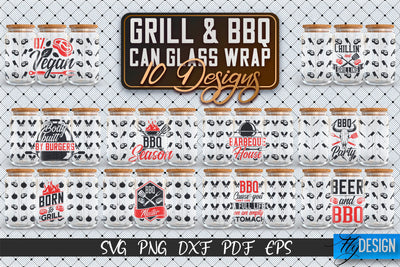 Glass Can Wrap SVG | Grill & BBQ Wrap SVG | Glass Can Wrap SVG | Grill Glass Can | Father’s Day Wrap Template | 16 oz glass can wrap | Beer Can Glass Wrap v.1 SVG Fly Design 