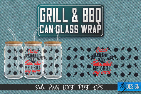Glass Can Wrap SVG | Grill & BBQ Wrap SVG | Glass Can Wrap SVG | Grill Glass Can | Father’s Day Wrap Template | 16 oz glass can wrap | Beer Can Glass Wrap v.2 SVG Fly Design 
