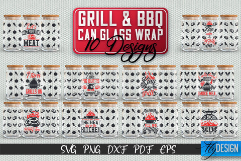 Glass Can Wrap SVG | Grill & BBQ Wrap SVG | Glass Can Wrap SVG | Grill Glass Can | Father’s Day Wrap Template | 16 oz glass can wrap | Beer Can Glass Wrap v.3 SVG Fly Design 