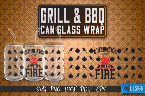 Glass Can Wrap SVG | Grill & BBQ Wrap SVG | Glass Can Wrap SVG | Grill Glass Can | Father’s Day Wrap Template | 16 oz glass can wrap | Beer Can Glass Wrap v.5 SVG Fly Design 