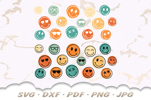 Glass Can Wrap SVG | Retro Smiley Face SVG | Glass Can SVG Cut Files SVG Cloud9Design 