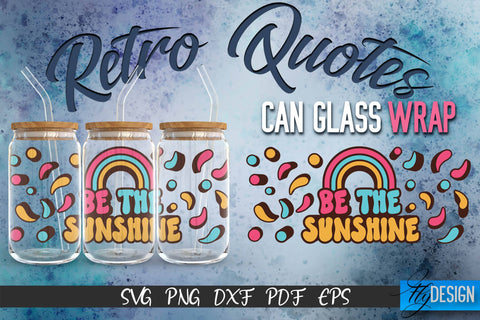 Glass Can Wrap SVG | Retro Wrap SVG | Glass Can Bundle SVG Fly Design 