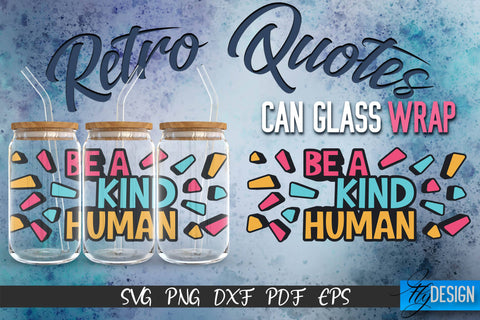 Glass Can Wrap SVG | Retro Wrap SVG | Glass Can Bundle SVG Fly Design 