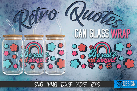 Glass Can Wrap SVG | Retro Wrap SVG | Glass Can Bundle SVG Fly Design 
