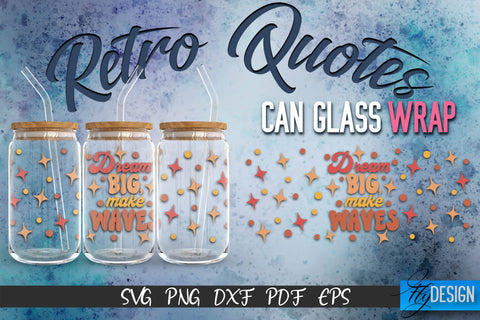 Glass Can Wrap SVG | Retro Wrap SVG | Glass Can Bundle SVG Fly Design 