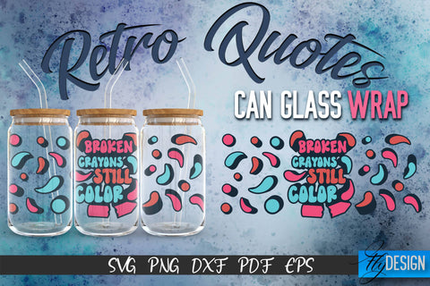 Glass Can Wrap SVG | Retro Wrap SVG | Glass Can Bundle SVG Fly Design 