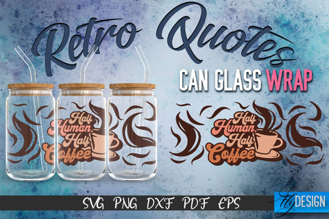 Glass Can Wrap SVG | Retro Wrap SVG | Glass Can Bundle SVG Fly Design 