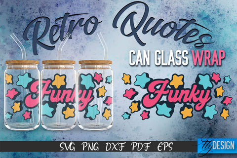 Glass Can Wrap SVG | Retro Wrap SVG | Glass Can Bundle SVG Fly Design 