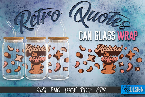 Glass Can Wrap SVG | Retro Wrap SVG | Glass Can Bundle SVG Fly Design 