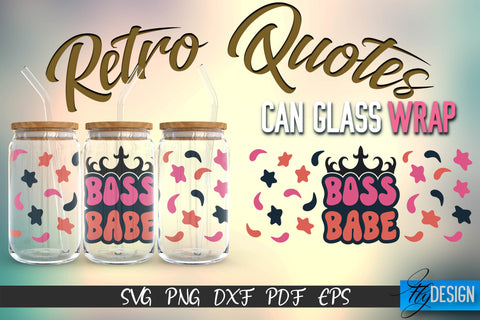 Glass Can Wrap SVG | Retro Wrap SVG | Glass Can Bundle vol.2 SVG Fly Design 