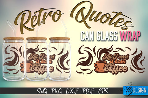 Glass Can Wrap SVG | Retro Wrap SVG | Glass Can Bundle vol.2 SVG Fly Design 