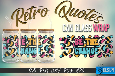 Glass Can Wrap SVG | Retro Wrap SVG | Glass Can Bundle vol.2 SVG Fly Design 