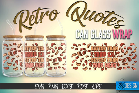 Glass Can Wrap SVG | Retro Wrap SVG | Glass Can Bundle vol.2 SVG Fly Design 