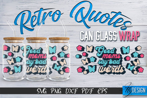 Glass Can Wrap SVG | Retro Wrap SVG | Glass Can Bundle vol.3 SVG Fly Design 