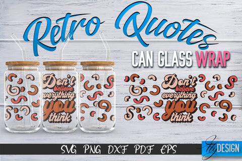Glass Can Wrap SVG | Retro Wrap SVG | Glass Can Bundle vol.3 SVG Fly Design 