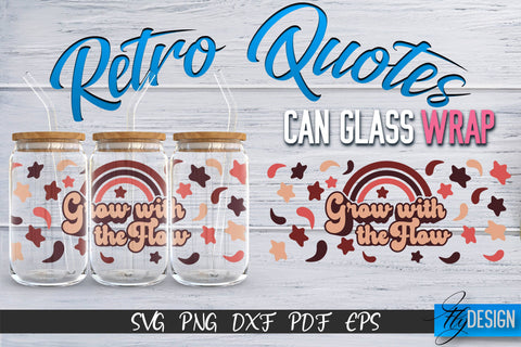 Glass Can Wrap SVG | Retro Wrap SVG | Glass Can Bundle vol.3 SVG Fly Design 