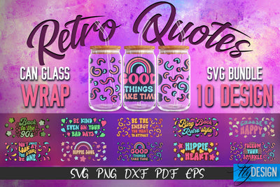 Glass Can Wrap SVG | Retro Wrap SVG | Glass Can Bundle vol.4 SVG Fly Design 