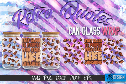 Glass Can Wrap SVG | Retro Wrap SVG | Glass Can Bundle vol.5 SVG Fly Design 