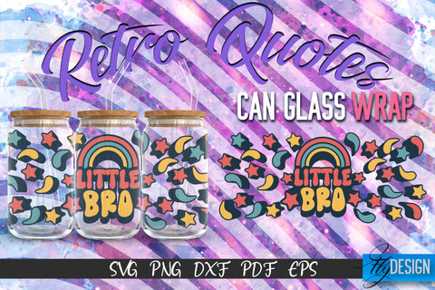 Glass Can Wrap SVG | Retro Wrap SVG | Glass Can Bundle vol.5 SVG Fly Design 