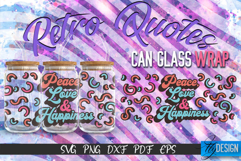 Glass Can Wrap SVG | Retro Wrap SVG | Glass Can Bundle vol.5 SVG Fly Design 
