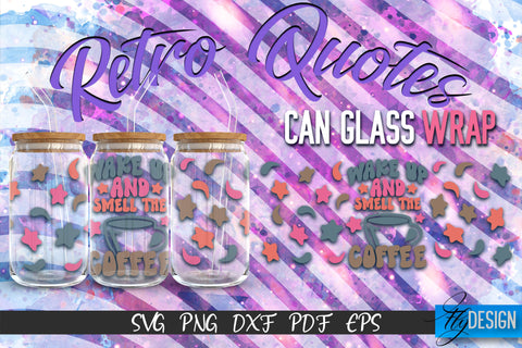 Glass Can Wrap SVG | Retro Wrap SVG | Glass Can Bundle vol.5 SVG Fly Design 