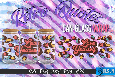 Glass Can Wrap SVG | Retro Wrap SVG | Glass Can Bundle vol.5 SVG Fly Design 
