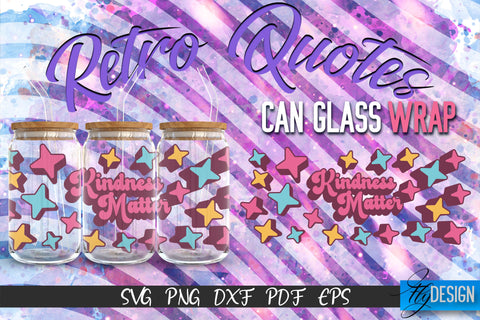 Glass Can Wrap SVG | Retro Wrap SVG | Glass Can Bundle vol.5 SVG Fly Design 