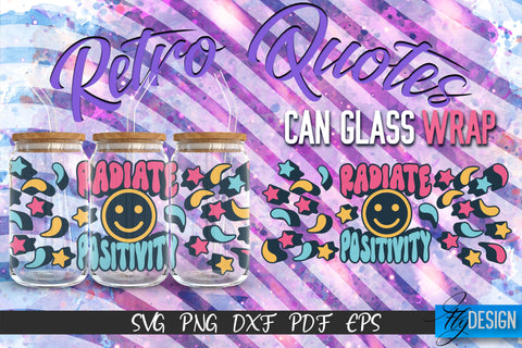 Glass Can Wrap SVG | Retro Wrap SVG | Glass Can Bundle vol.5 SVG Fly Design 