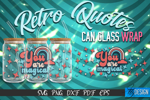 Glass Can Wrap SVG | Retro Wrap SVG | Glass Can Bundle vol.6 SVG Fly Design 
