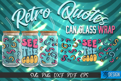 Glass Can Wrap SVG | Retro Wrap SVG | Glass Can Bundle vol.6 SVG Fly Design 