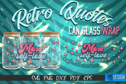 Glass Can Wrap SVG | Retro Wrap SVG | Glass Can Bundle vol.6 SVG Fly Design 