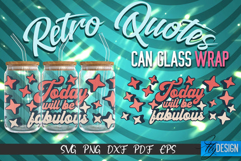 Glass Can Wrap SVG | Retro Wrap SVG | Glass Can Bundle vol.6 SVG Fly Design 