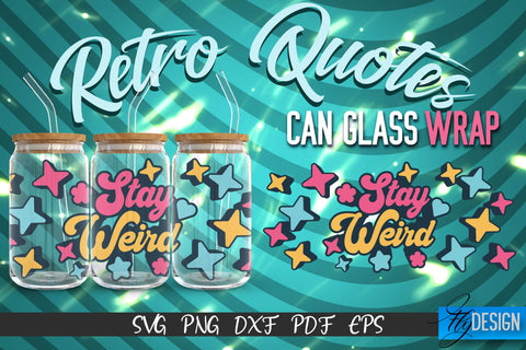 Glass Can Wrap SVG | Retro Wrap SVG | Glass Can Bundle vol.6 SVG Fly Design 