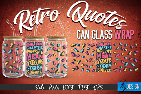 Glass Can Wrap SVG | Retro Wrap SVG | Glass Can Bundle vol.8 SVG Fly Design 