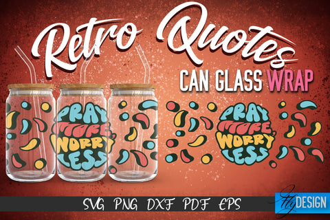 Glass Can Wrap SVG | Retro Wrap SVG | Glass Can Bundle vol.8 SVG Fly Design 