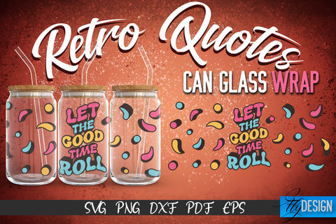 Glass Can Wrap SVG | Retro Wrap SVG | Glass Can Bundle vol.8 SVG Fly Design 