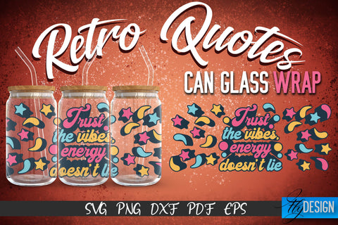 Glass Can Wrap SVG | Retro Wrap SVG | Glass Can Bundle vol.8 SVG Fly Design 