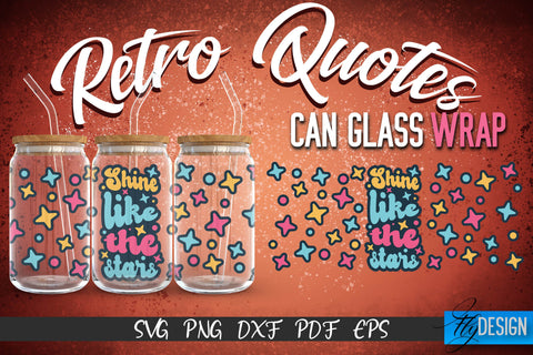 Glass Can Wrap SVG | Retro Wrap SVG | Glass Can Bundle vol.8 SVG Fly Design 