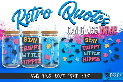 Glass Can Wrap SVG | Retro Wrap SVG | Glass Can Wrap SVG | Retro Glass Can | Wrap Template | 16 oz glass can wrap | Beer Can Glass Wrap SVG Fly Design 