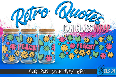 Glass Can Wrap SVG | Retro Wrap SVG | Glass Can Wrap SVG | Retro Glass Can | Wrap Template | 16 oz glass can wrap | Beer Can Glass Wrap SVG Fly Design 