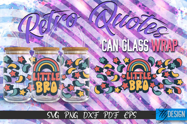 Glass Can Wrap SVG | Retro Wrap SVG | Glass Can Wrap SVG | Retro Glass Can | Wrap Template | 16 oz glass can wrap | Beer Can Glass Wrap SVG Fly Design 