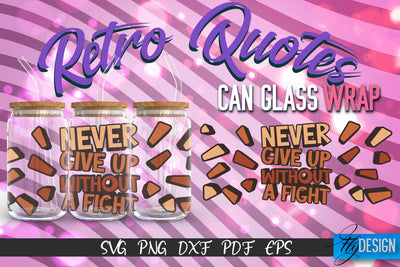 Glass Can Wrap SVG | Retro Wrap SVG | Glass Can Wrap SVG | Retro Glass Can | Wrap Template | 16 oz glass can wrap | Beer Can Glass Wrap SVG Fly Design 